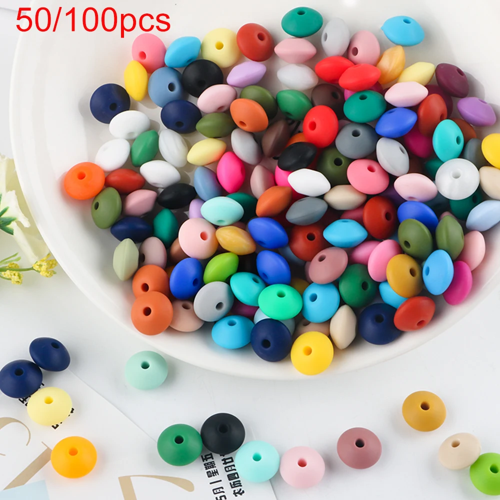 Cuentas de lentejas de silicona para hacer joyas infantiles
