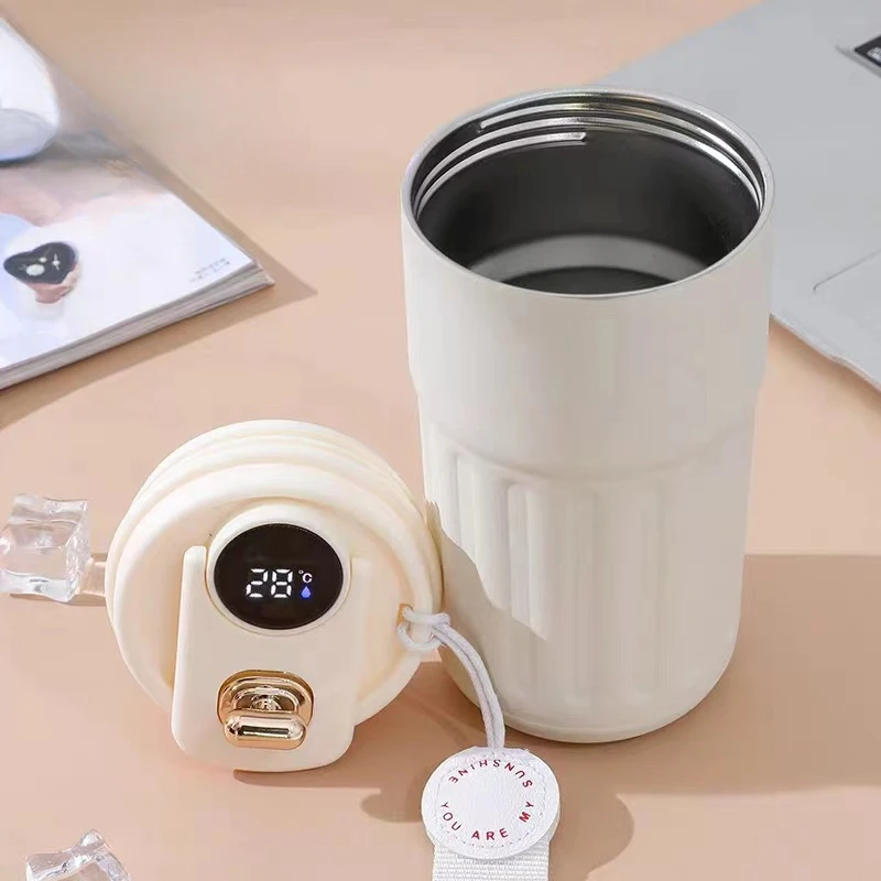 Tazza da caffè con Display intelligente della temperatura da 450ml tazza isolante in acciaio inossidabile 316 tazze portatili da donna di alto valore