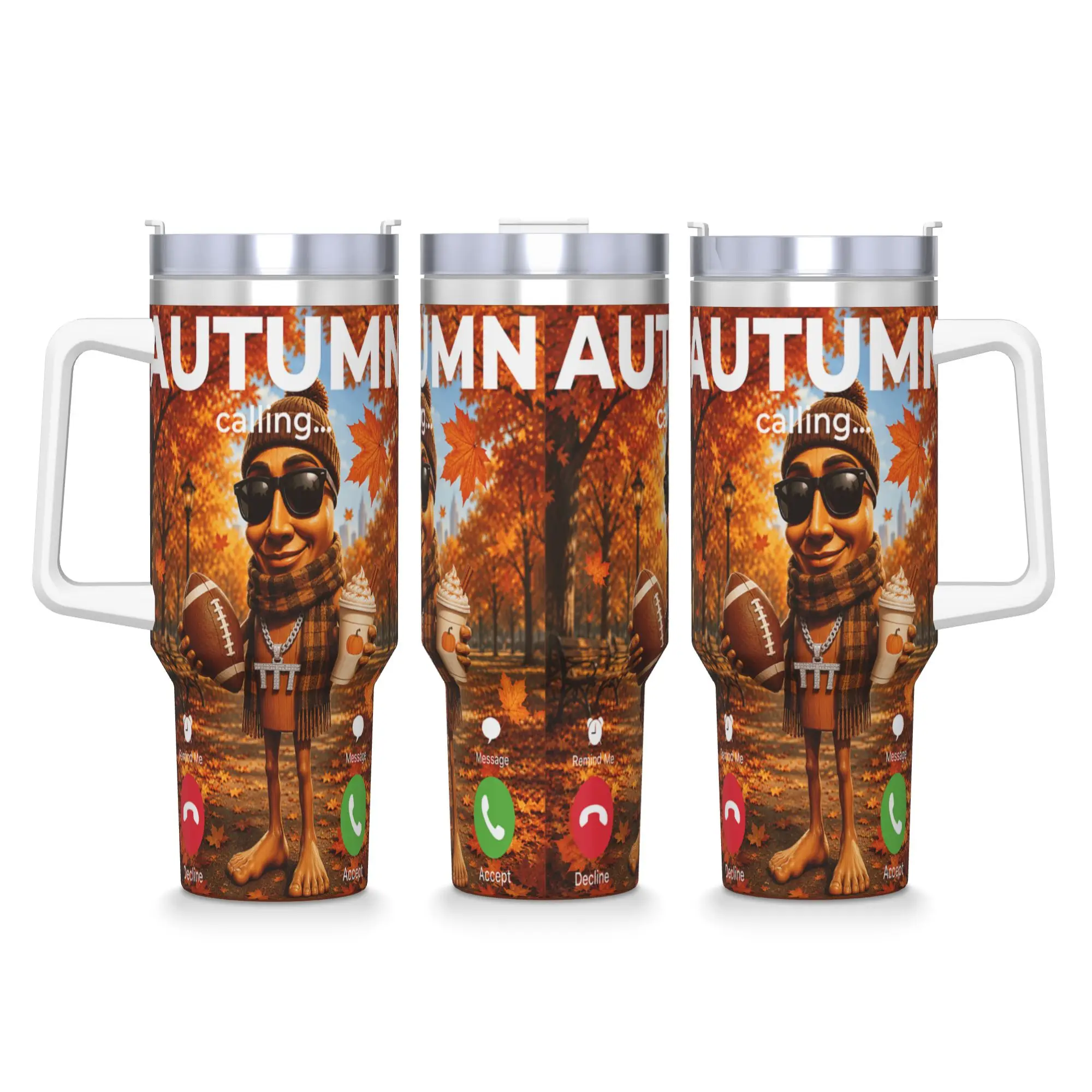Sweater Weather Football Pumpkin Spice Cozy Fall Tung Sahur Tumbler Cold and Hot Water Bottle Stainless Steel Thermal Mug