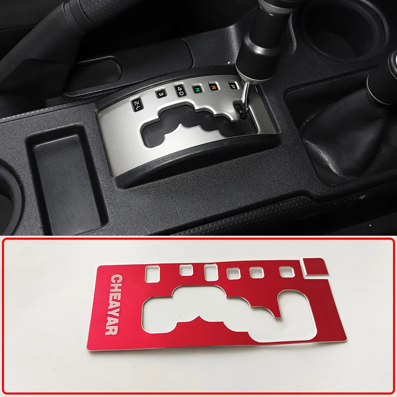 For Toyota FJ Cruiser 2007-2021 Car Styling Aluminum Car Center Console Shift Gear Panel Trim Frame Cover Car Interior Accessory