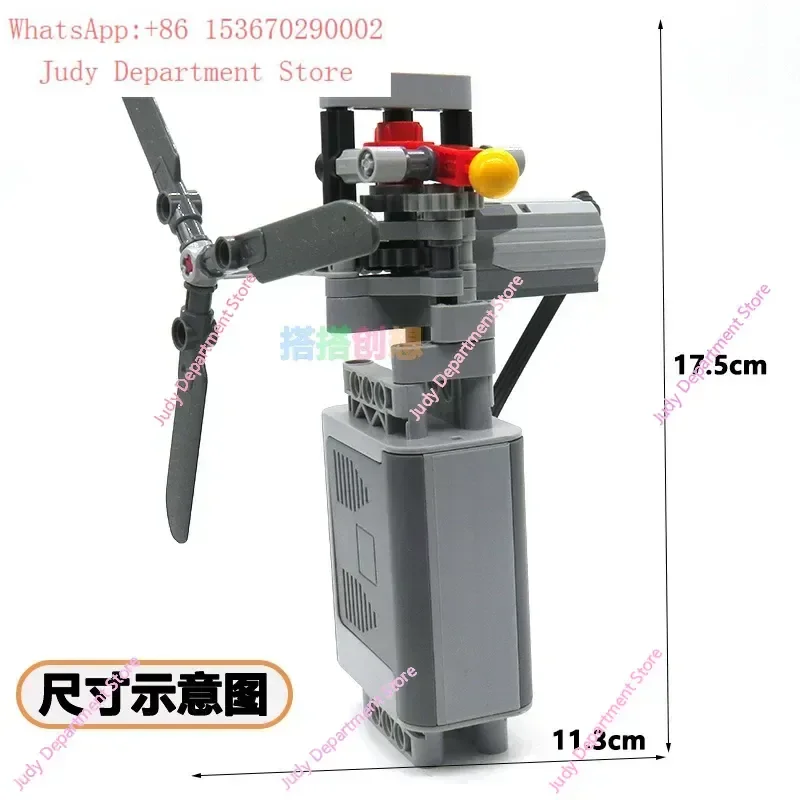 Small Particle Building Block Electric Handheld Fan Adjustable Shaking Head Creative Assembly Model Toy for Kids