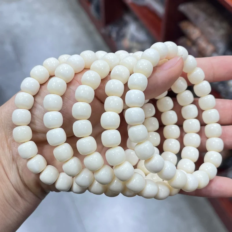 

Premium Bone Color Old Style 8 ✖️ 9 Rings Accessories Buddhist Bead Bracelet Men And Women