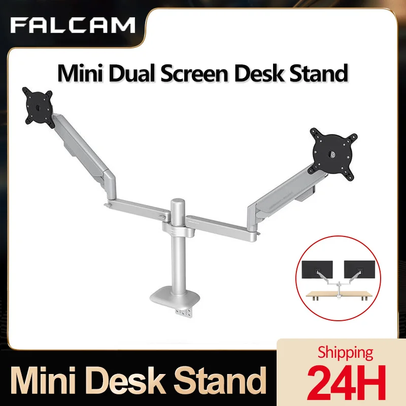 FALCAM GEARTREE Desk Stand 40kg Load Mini Dual Screen Holder Kit with Multi-function Display Extension Arm for Live Broadcast