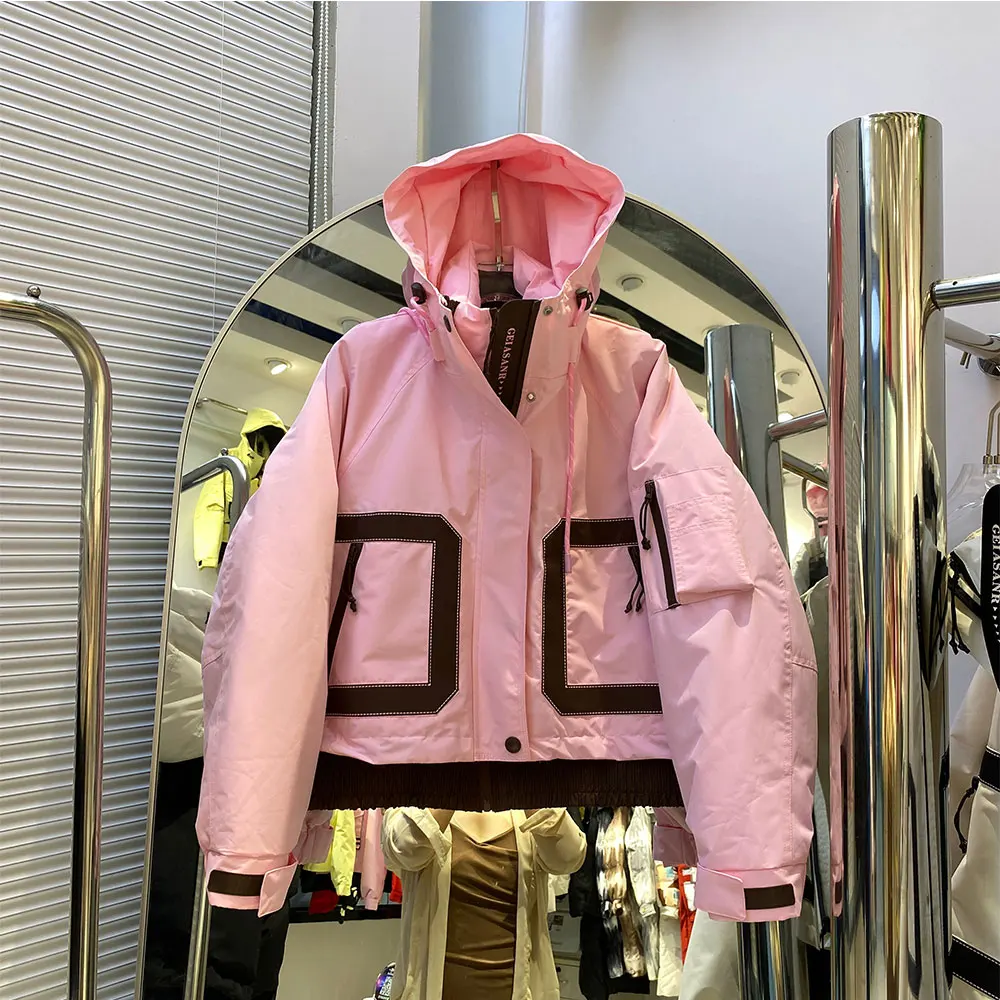 2025年冬 ダックダウンコート レディース ショート丈 フード付きパーカー ハケット 取り外し可能なインナー付き ツーピース アウターウェア