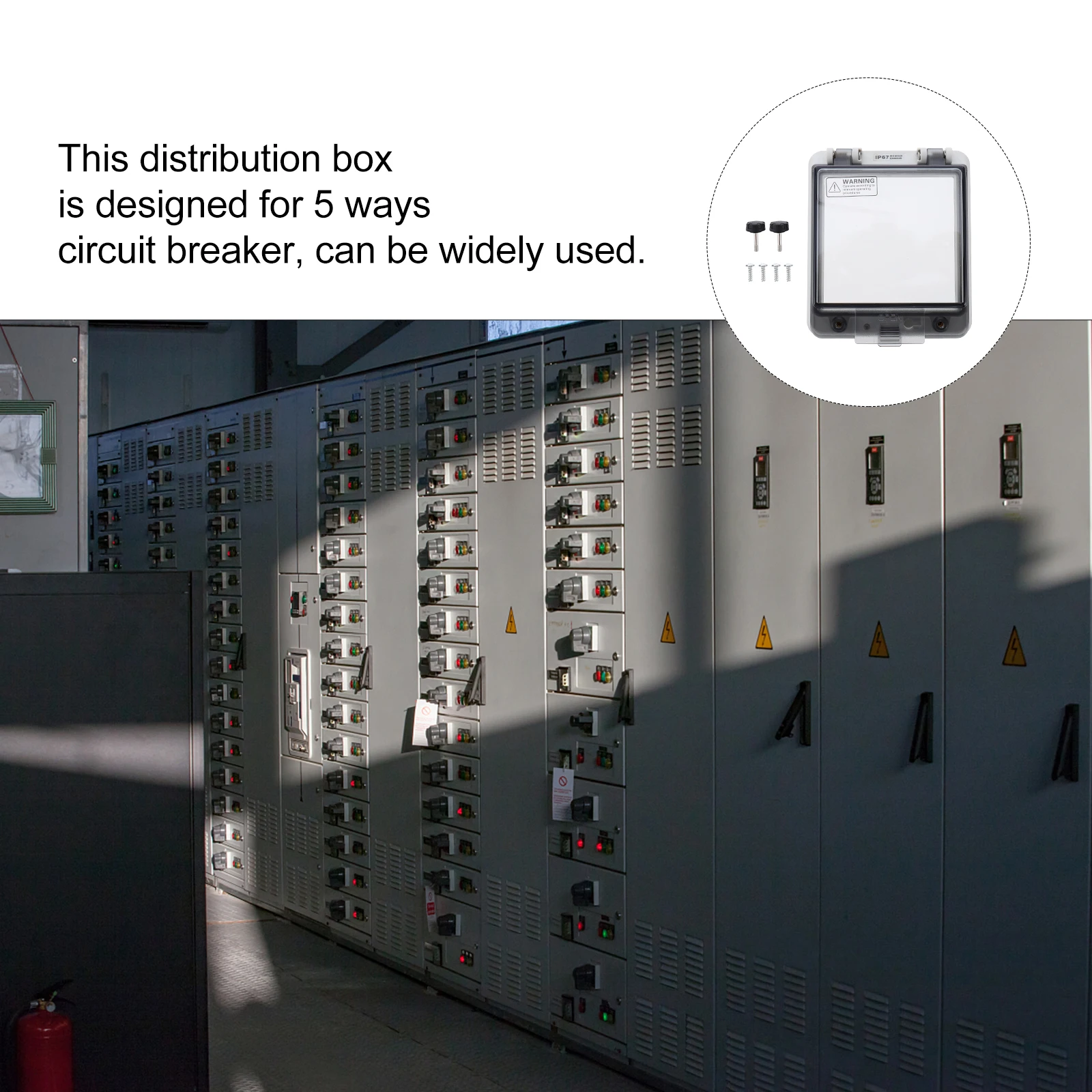 

Waterproof 5 Way Circuit Distribution Box Durable Grey Protector for Circuit Breakers