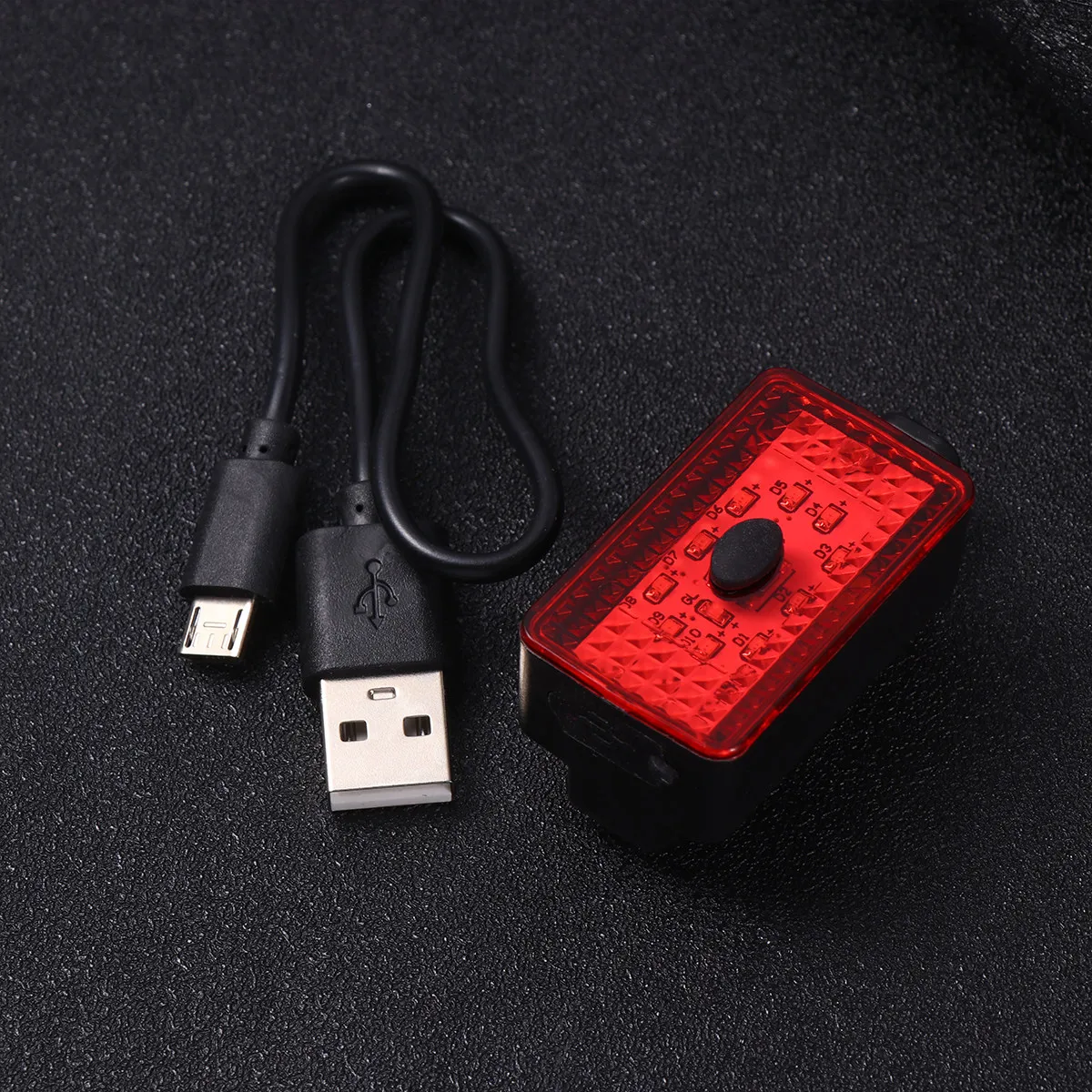 

USB Charging Tail Light Bike Rear Lights Waterproof Safety 2 Sets Strong Illumination Night Riding Durable Material Portable