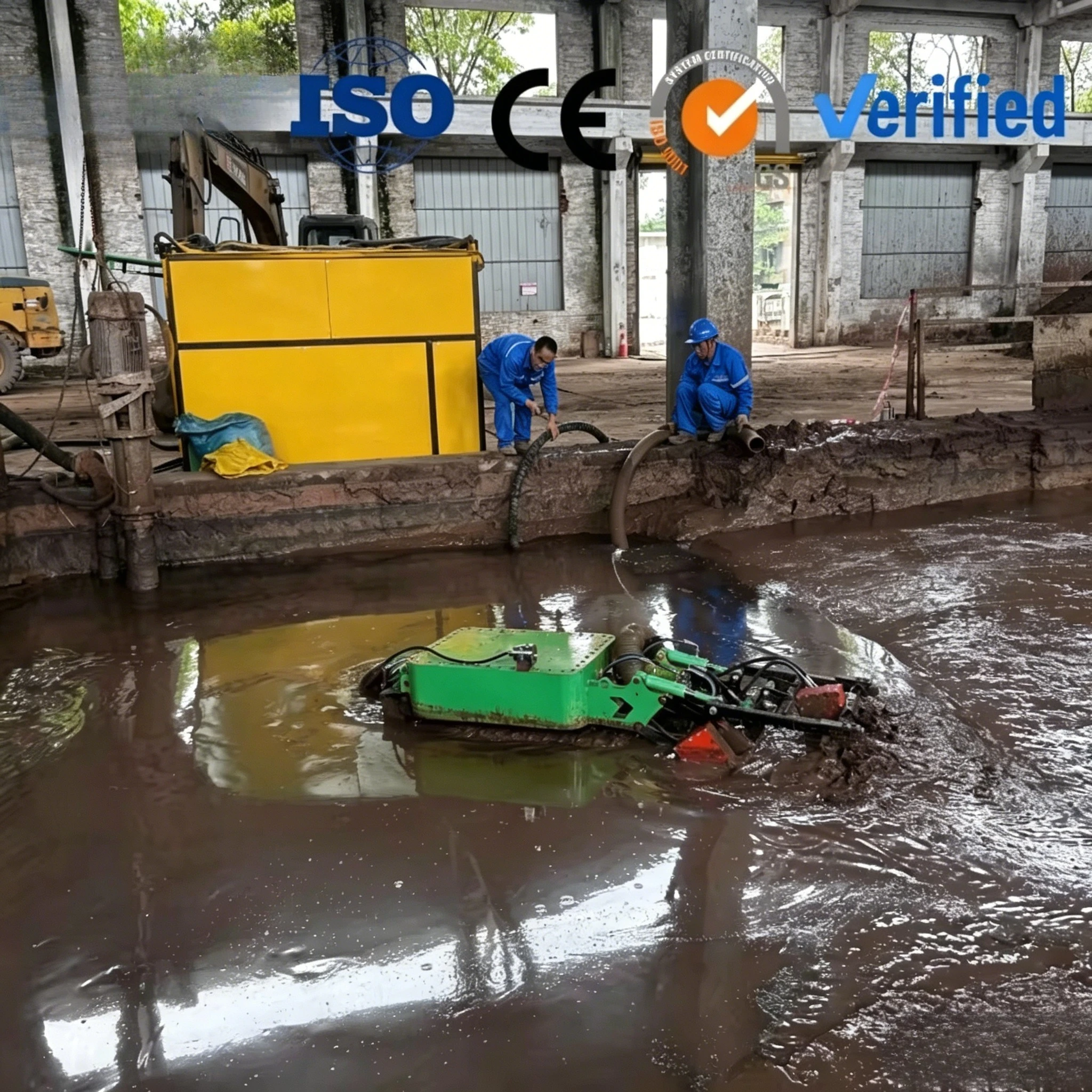 Explosion-Proof Tracked Underwater Dredging Robot, Sludge Suction Equipment for Sealed Chemical Tanks & Sewage Ponds Customized