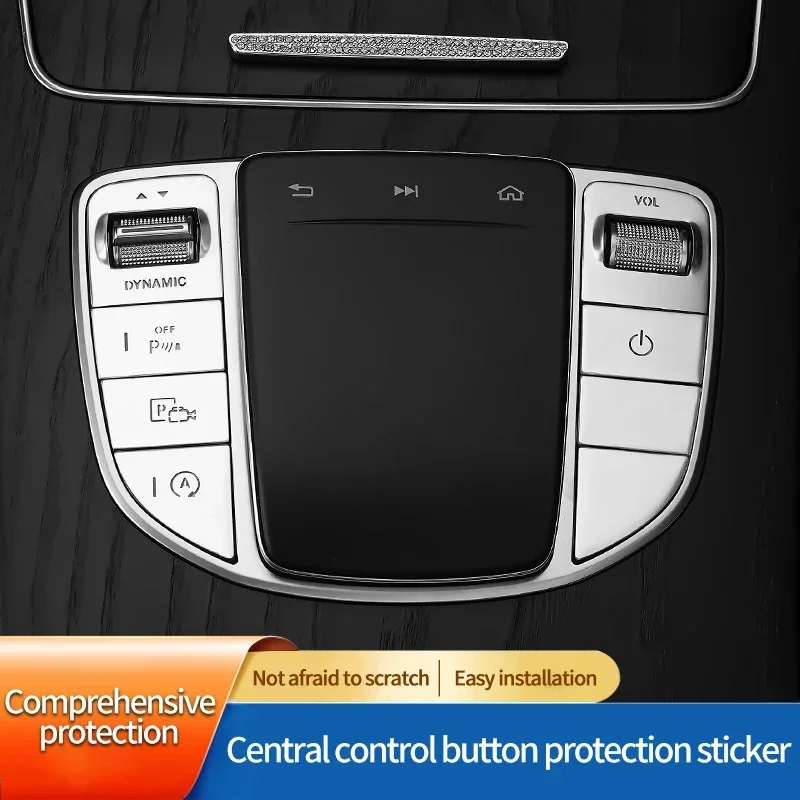 

For Mercedes Benz C E GLC Class C200L e300l c260l w177 w247 central Control Mouse Button Sticker Protection Interior Accessories