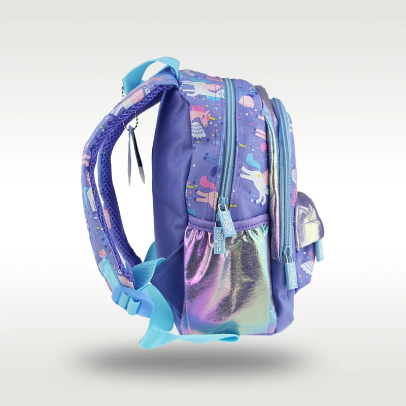 Austrália original smiggle bebê mochila menina dos desenhos animados unicórnio ombro mochila das crianças jardim de infância 1-4 ano 11 polegada