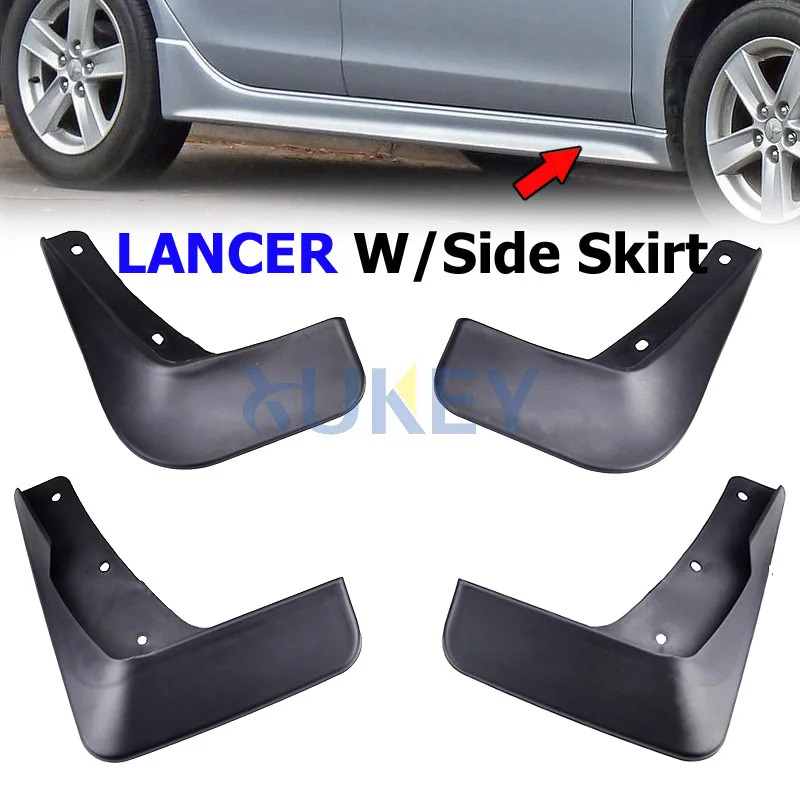 Set Car Mud Flaps para Mitsubishi Lancer 9 2008-2011 2009 2010 sedán con falda lateral GTS guardabarros