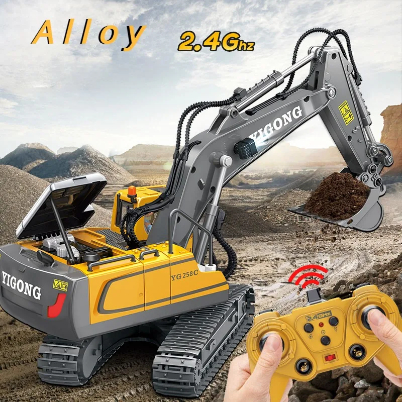 RC Excavator 1:20 Remote Control Truck 2.4G RC Crawler Engineering Vehicle Excavator Truck Radio Control Children's Day Gifts