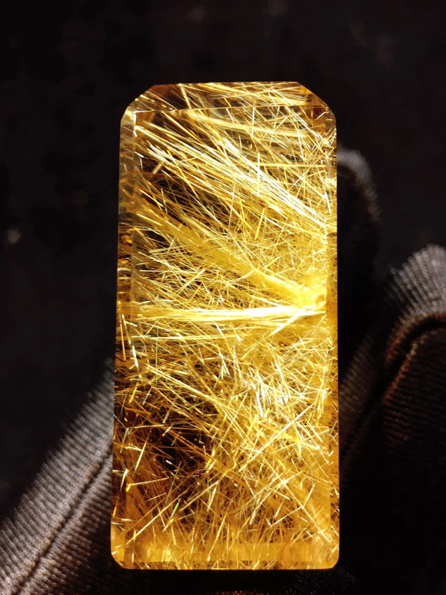 

Natural Gold Rutilated Quartz Pendant Flower Rectangle Rutilated Quartz Jewelry 36.6*16.8*15.2mm Men Women Brazil AAAAAAA