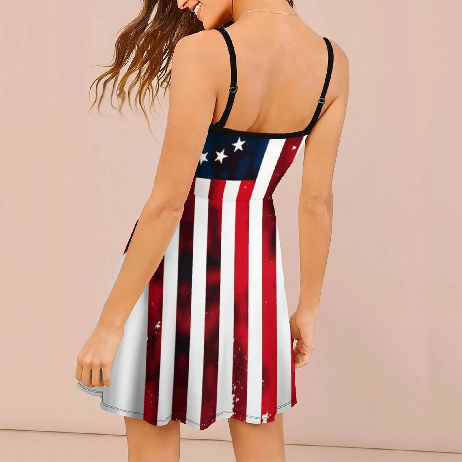 Distressed Vertical Betsy Ross Flag Casual Graphic Sexy women's Gown women's Sling Dress Funny Geek party The Dress