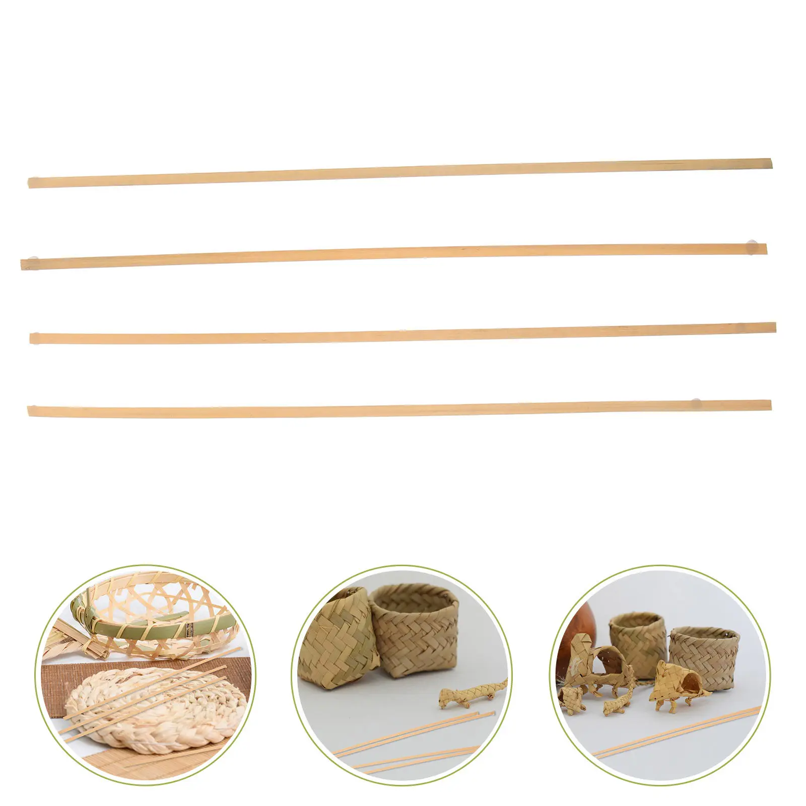 

4Pcs DIY Bamboo Weaving Strips for Basket Repair and Handmade Furniture Crafting Bamboo Slats Multi-Functional Craft