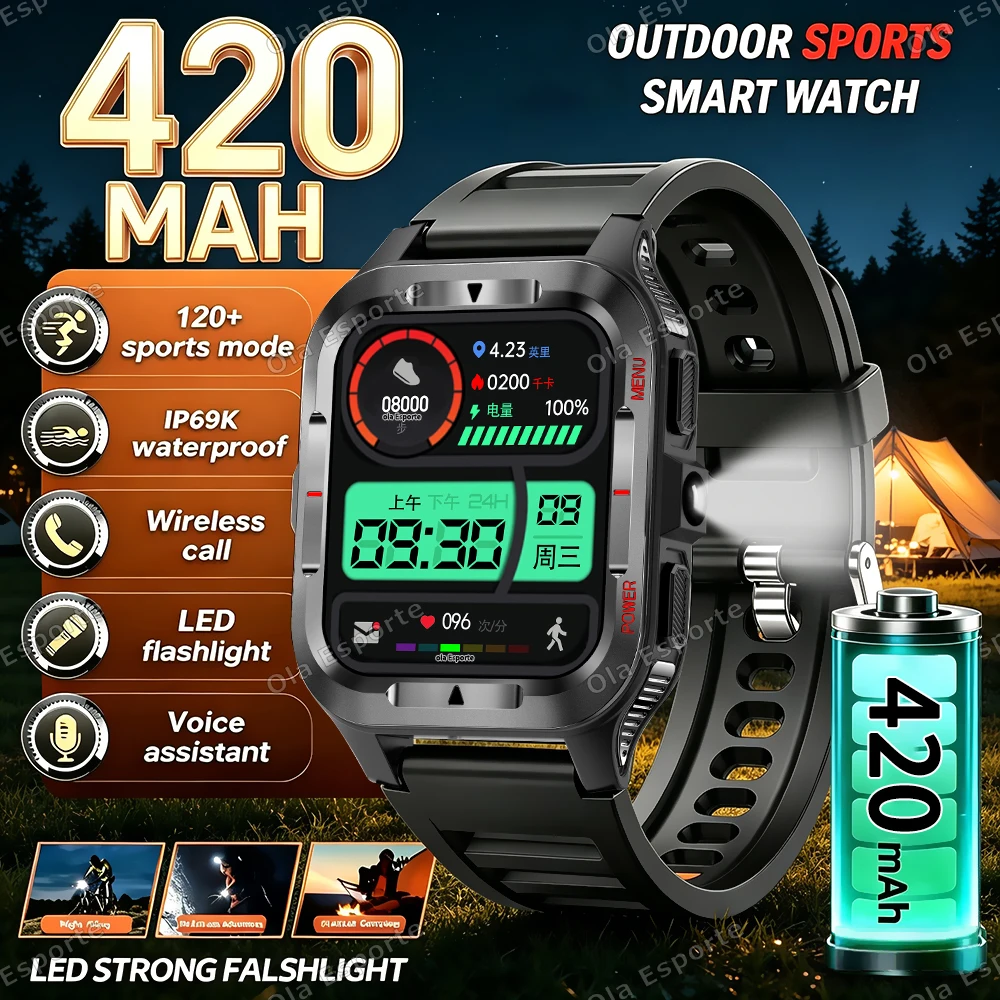 2026 New 420 Mah Military Smart Watch Men 1.83