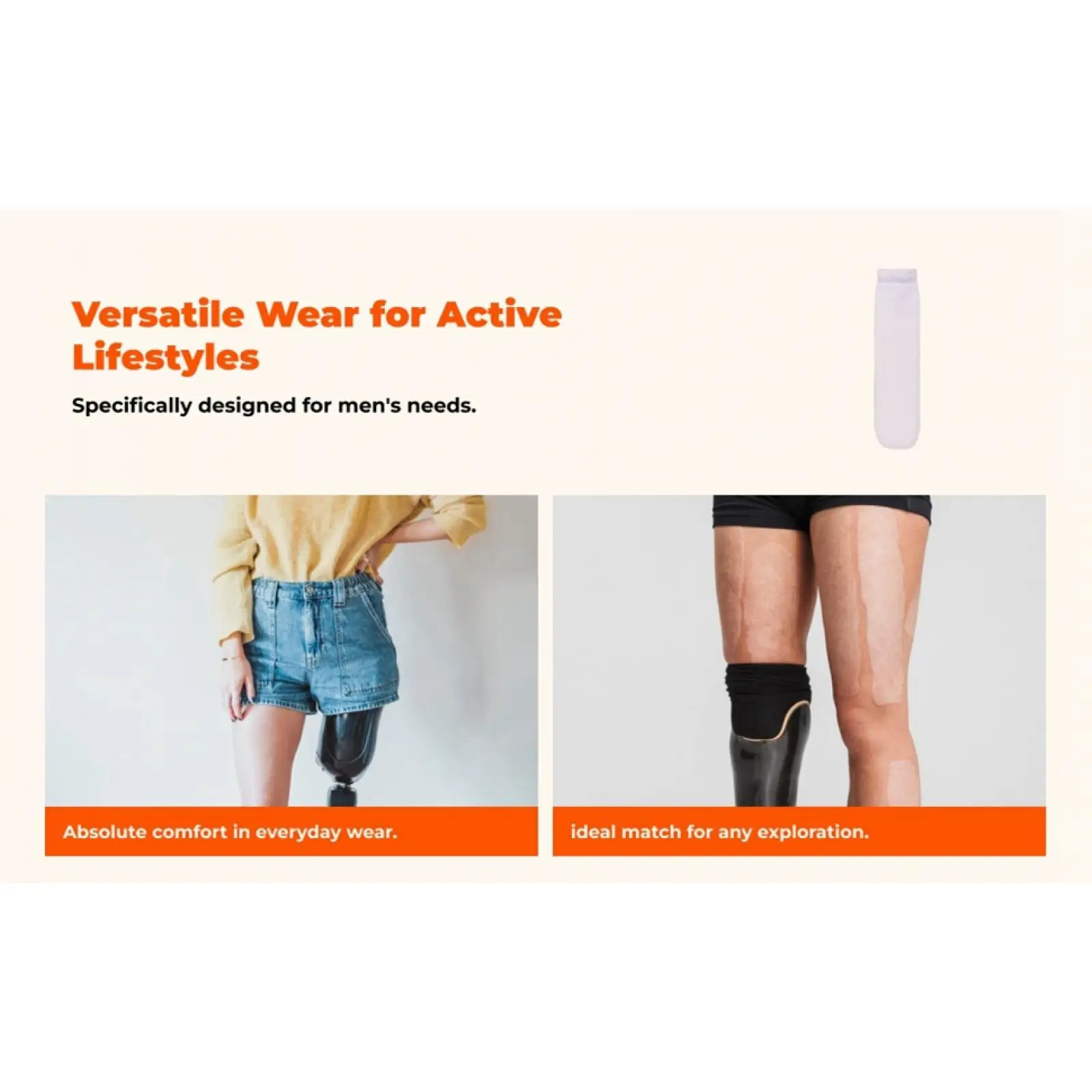Prosthetic Sock, Stump Sock, Thickened below Knee Elastic Soft Breathable