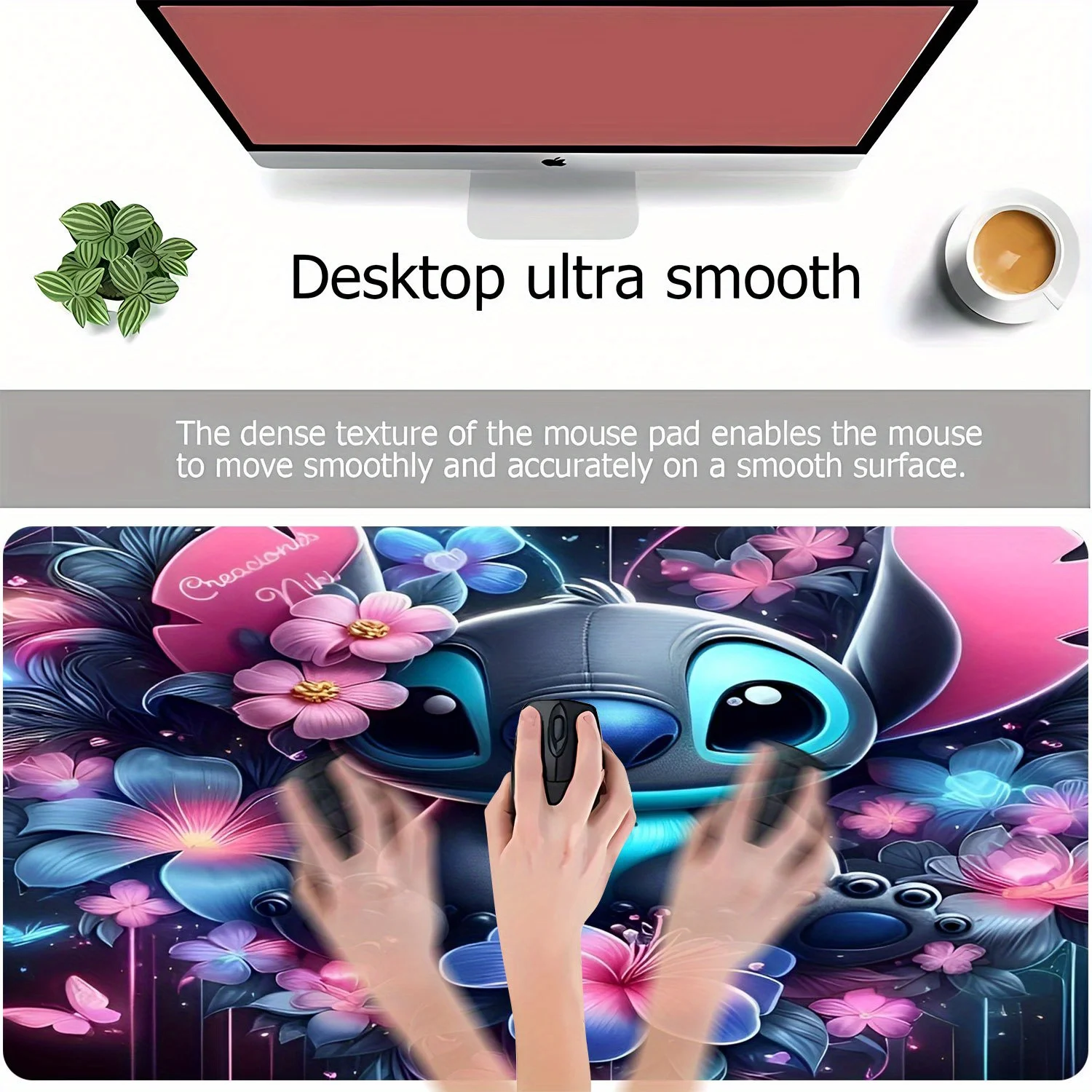 1pc マウスパッド ステッチ 多機能ラバーベース ゲームテーブルマット オフィス装飾、ホリデーギフト、バレンタインデー、イースター用