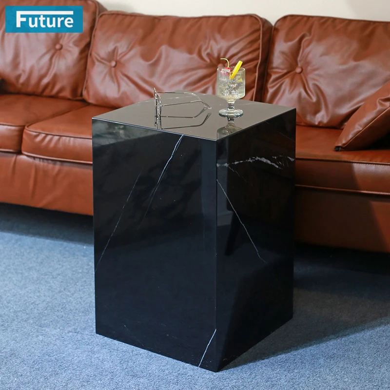

Luxury Contemporary Stylish Durable Rectangle Black Marble Top Dining Room Side Table for Formal Dining Room Furniture