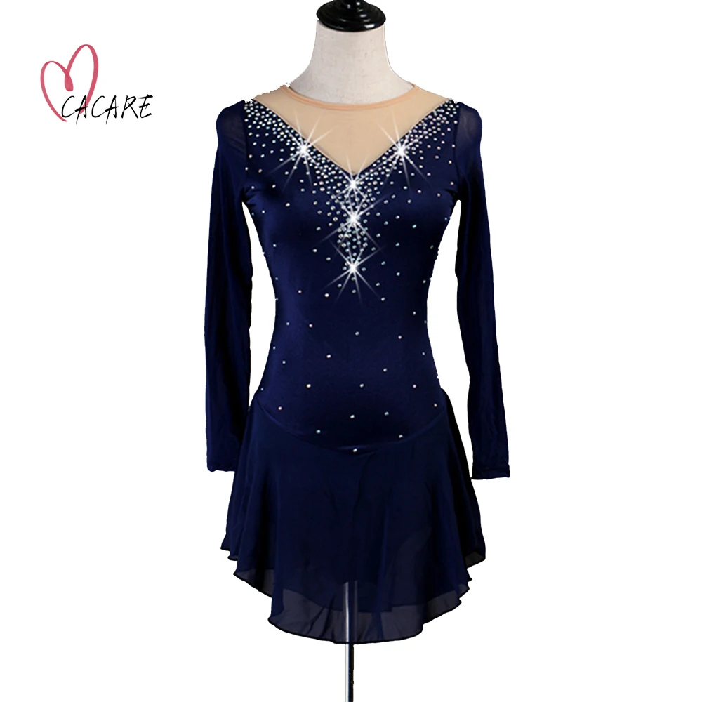 

Figure Skating Dress Latin Dance Dress Women Customize Latina Salsa Standard Dance Dresses Dance Leotard D0598 Rhinestones