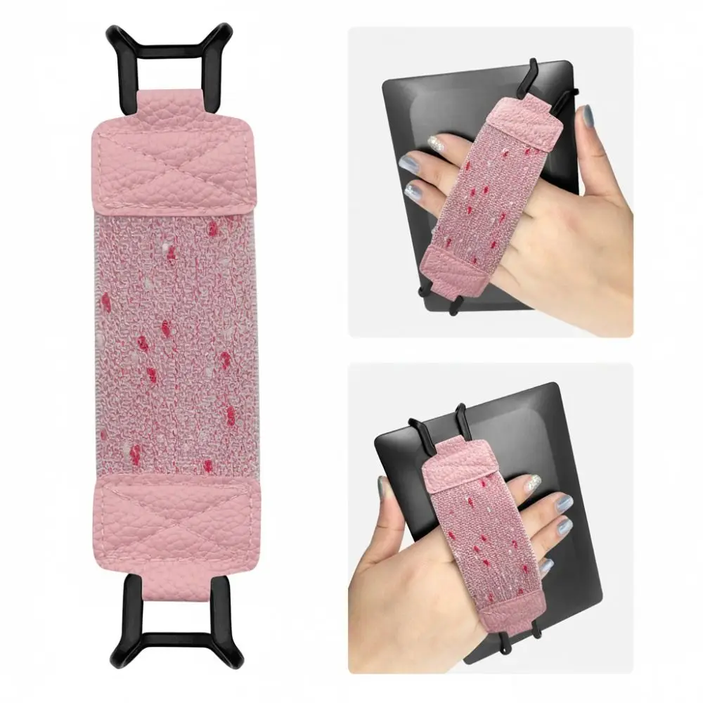 

Glittery Tablet Hand Strap PU Leather Elastic EReader Holder Anti Drop for Kindle/Kobo/Voyaga/Lenovo/Sony 6-8" E-Book Tablet
