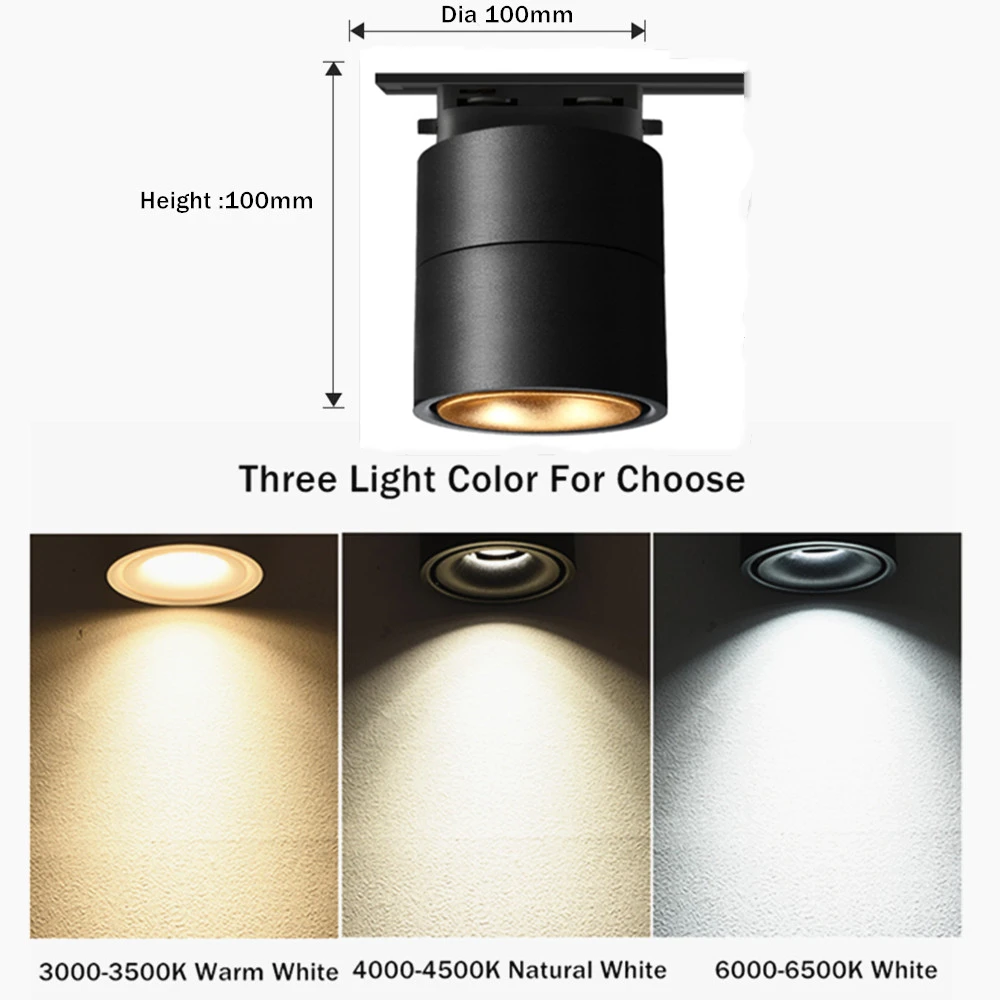 Foldable LED Rail Track Light 10W 15W LED Ceiling Downlight COB Rail Spotlight For Store Restaurant Cafe Bar Decor