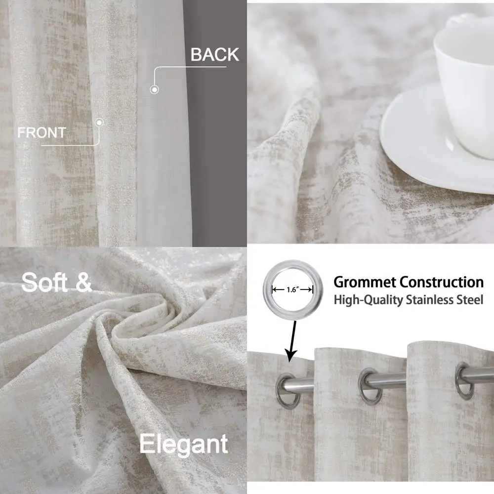 

Luxury 95 Velvet Curtains with Gold Print for Bedroom & Living Room - Set of 2