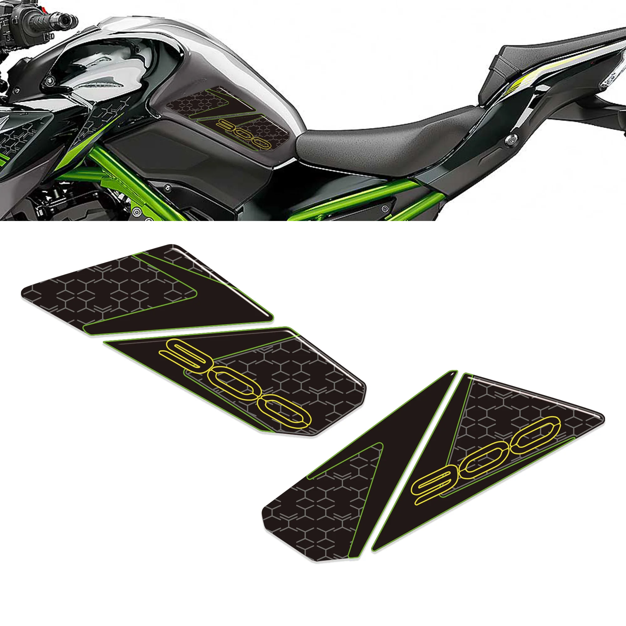 

3D Gel Tank Protection Stickers Kit For Kawasaki Z900 Motorcycle Fuel Tank Anti Scratch Guards