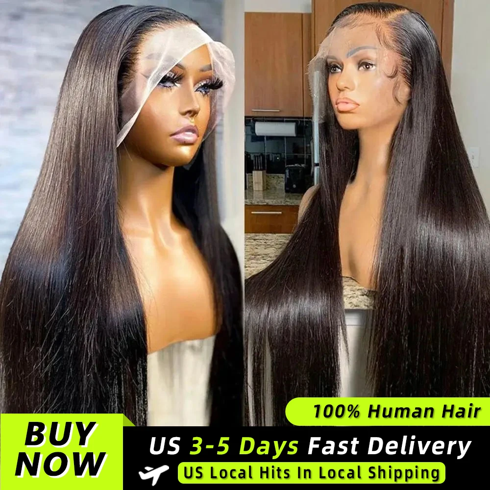 Pelucas frontales de encaje transparente HD 13x4 13x6 de densidad 220, lisas como hueso, para mujer, peluca de cabello humano con encaje 360 pre-arrancado