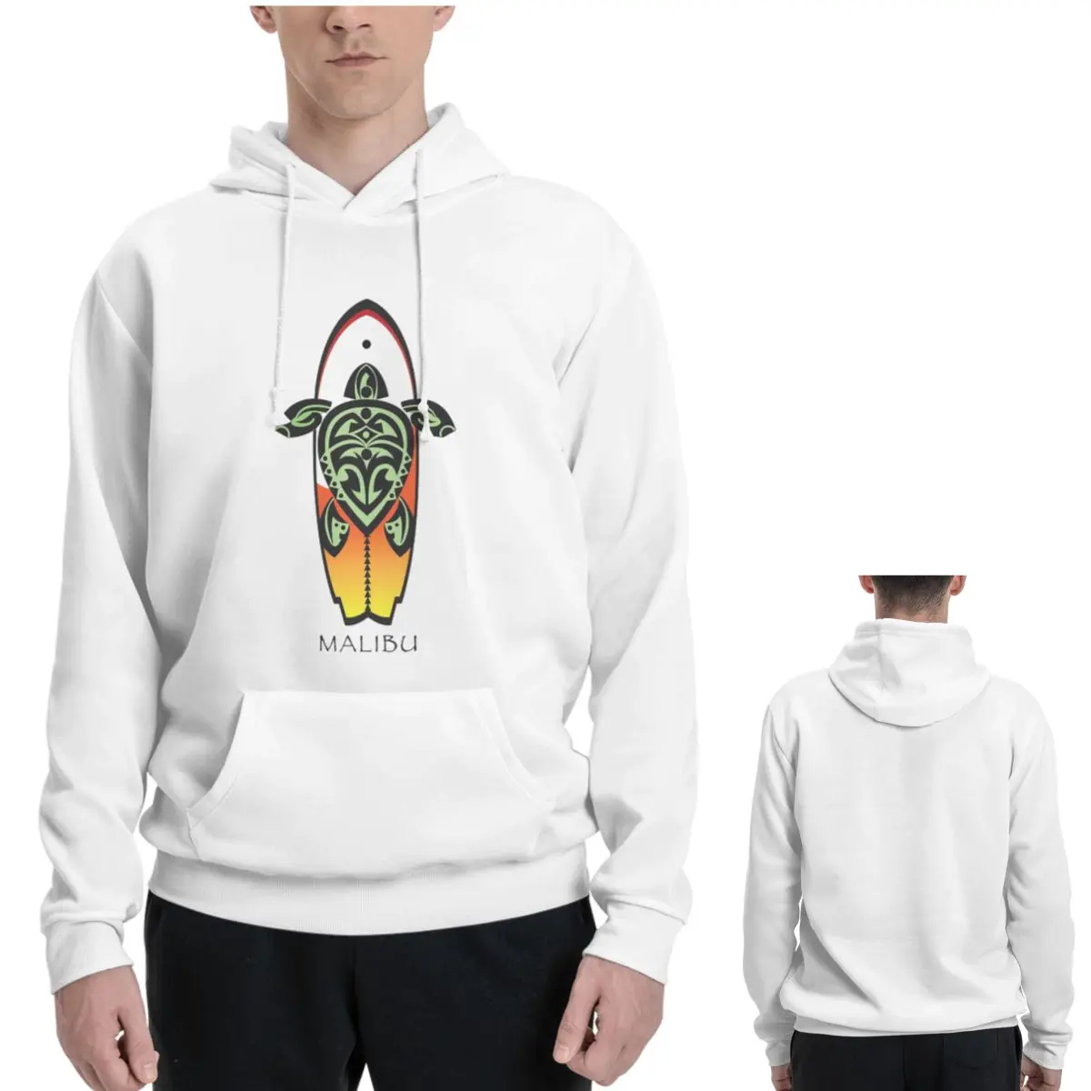 Malibu Beach American Surfing Turtle Hoodies Men's Women Casual Pullover Sweatshirt Hip Hop Long Sleeve Hooded Autumn Winter
