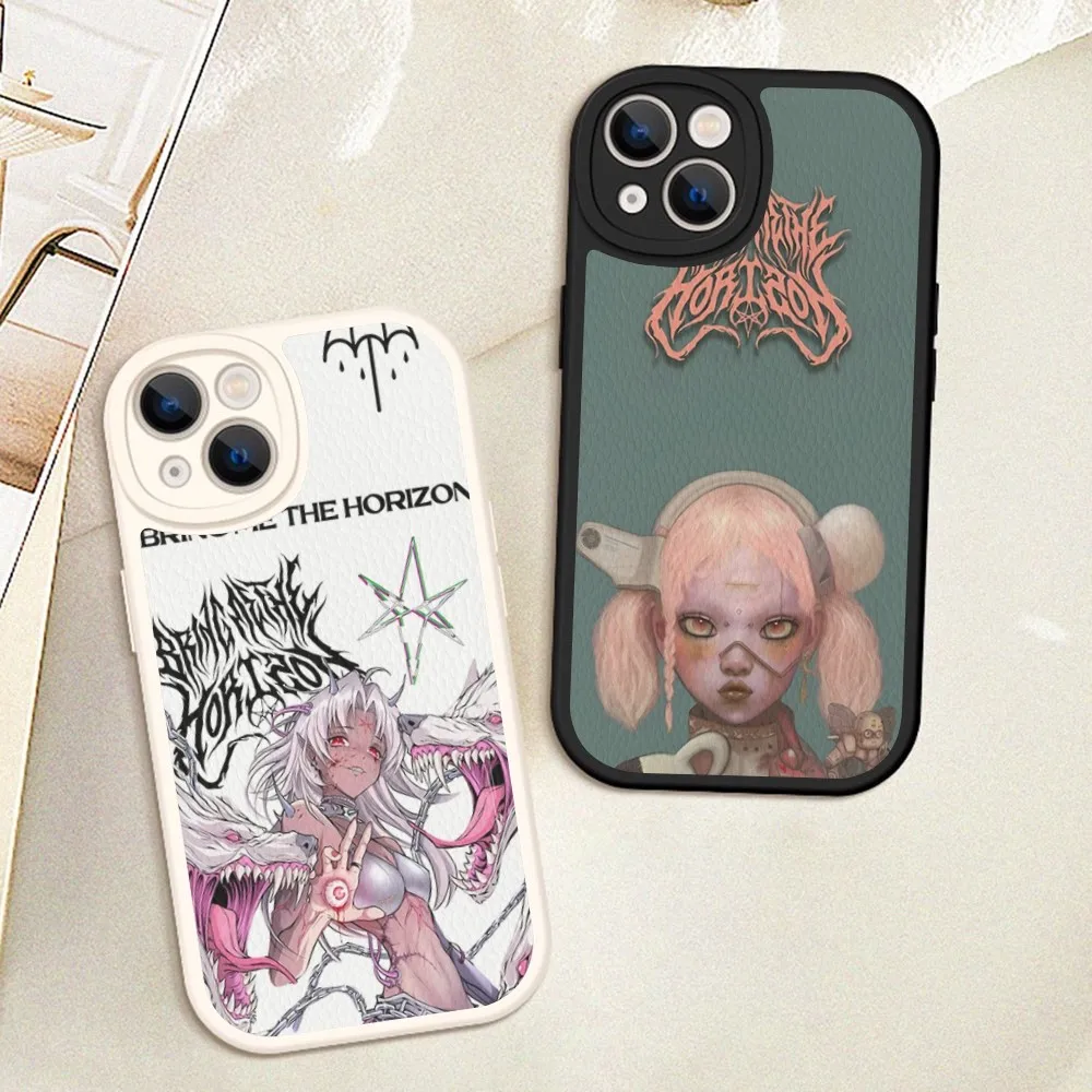 BMTH B-Bring Me The H-Horizons Phone Case Hard Leather For IPhone 16 15 14 13 12 Mini 11 14 Pro Max Xs X Xr 7 8 Plus Fundas