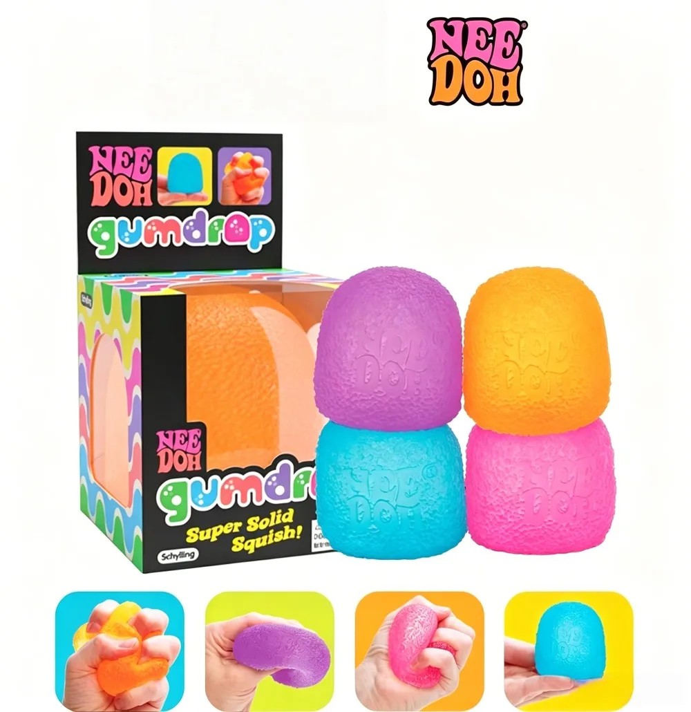

Soft Schylling Nee Doh Gumdrop Sensory Toy, Collectible Stress Balls, Assorted Colors, 1 Pack, Squeeze Toy, Surprise Box