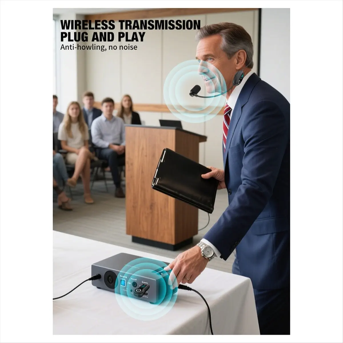 *Great 2.4G Head-Mounted Wireless Microphones Headset Transmitter with Receiver for Voice Amplifier Speaker Teaching Audio A