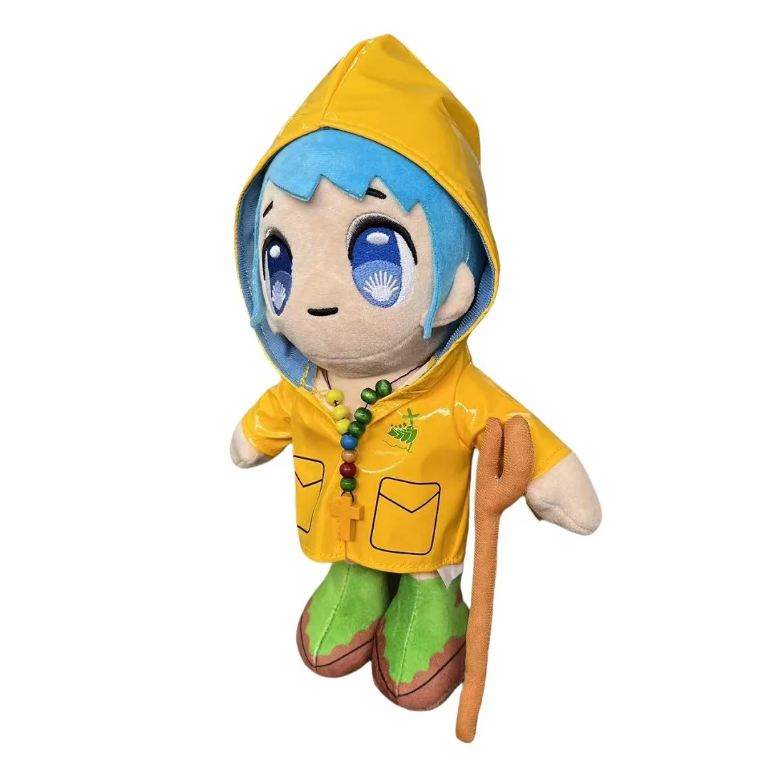 Luce vaticano mascote peregrinação menina amarelo vestido menina divertido brinquedo de pelúcia chaveiro, saco de pelúcia decoração, pingente de pelúcia, presente de aniversário