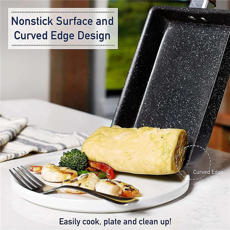 AAAF 2X Tamagoyaki Pan Japanese Omelette Pan, Non-Stick Pan Coating Square Egg Pan Frying Pan To Make Omelets Or Crepes