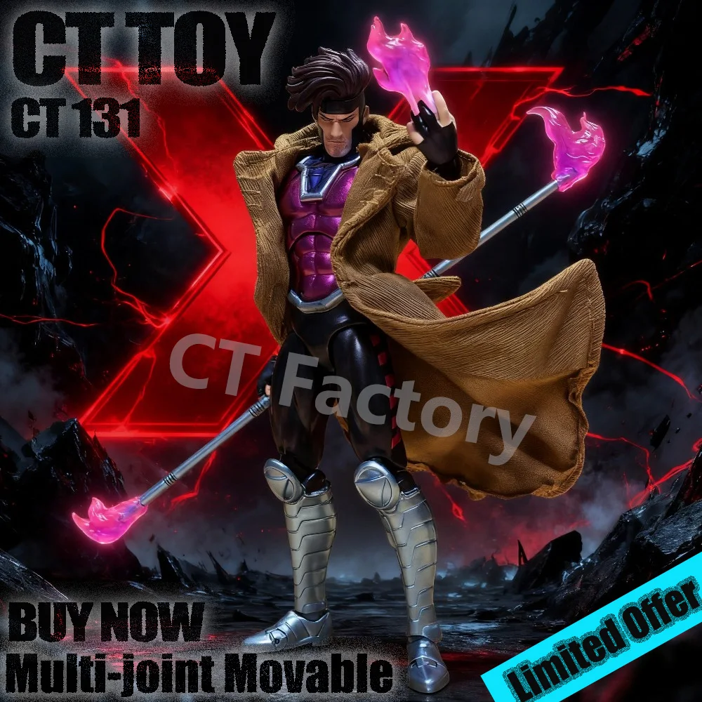 

Bandai Marvel X-Men Gambit Action Figure Articulated Posable Model Toy Collectible Remy LeBeau with Staff Gift for Adults Fans