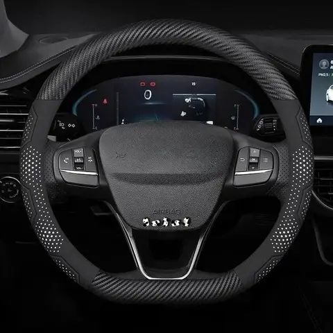 자동차 핸들 커버 Ford Focus F150 Mondeo Fiesta Kuga Edge Ecosport Explorer Escape Fusion Carbon 액세서리
