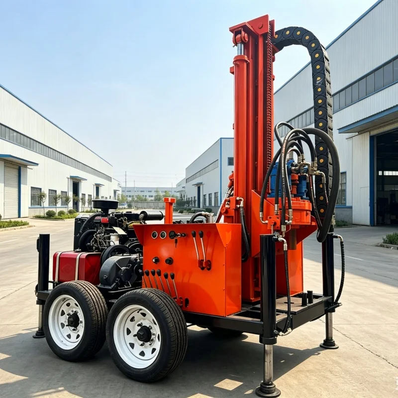 Customized High Quality Pneumatic Water Well Drilling Rig, Durable Deep Water Well Drilling Rig
