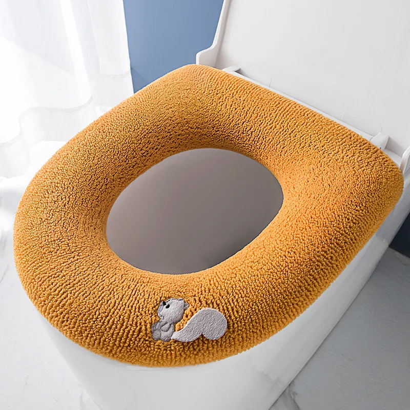 Thicken Toilet Seat Cover Mat Winter Warm Soft Washable Closestool Mat Seat Case Toilet Lid Pad Bidet Cover Bathroom Accessories