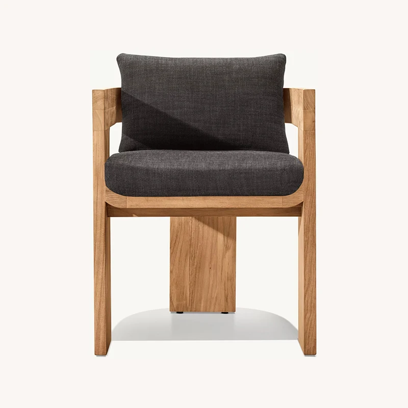 

Home Courtyard Garden Set Outdoor Dining Chairs and Table Solid Wood Teak Outdoor Dining Set