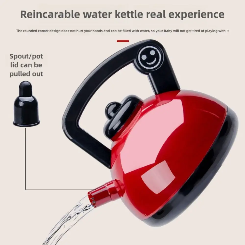 Red Simulation Kitchen Utensils Kit Playing House Scene Model Kitchen Toys Parent-child Game Plastic Simulated Kitchen Toy