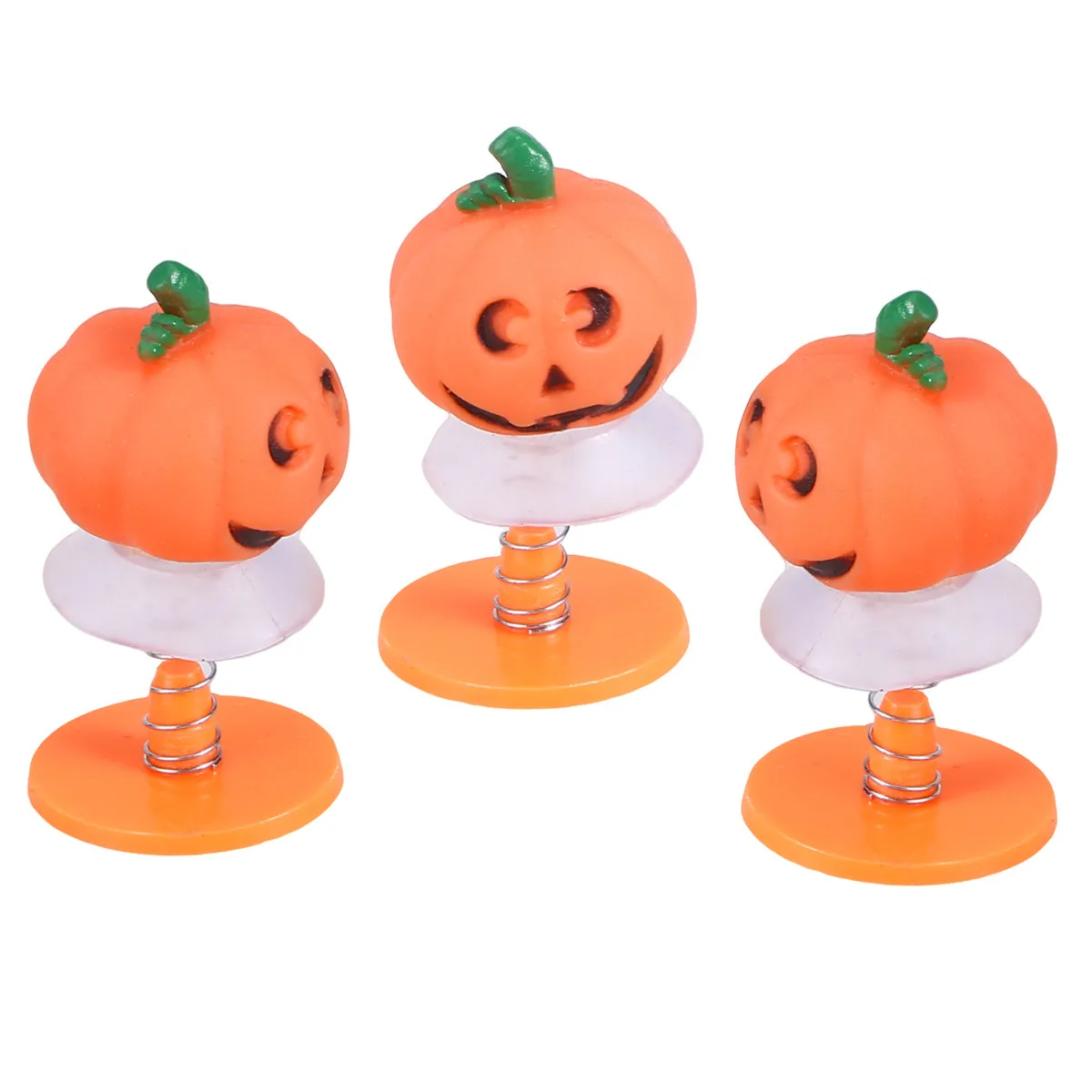 

3Pcs Pumpkin Sucker Bounce Decor Small Fun Shape Kids Safe Plastic Halloween Jump Style Active Play Party Favors