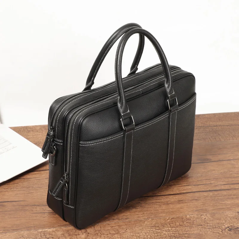 Guarantee Genuine Leather Briefcase Male Large Hangbag Laptop Shoulder Bag Natural Skin Men Briefcases Bags Big Office Work Bag