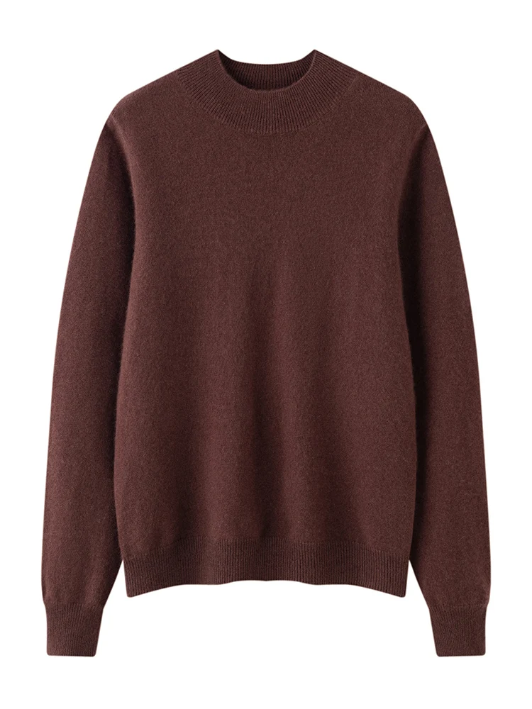 

TLOML женский свитер из 100% кашемира, однотонный пуловер с воротником-стойкой, кашемировый трикотаж с длинными рукавами, осенне-зимние базовые мягкие теплые топы