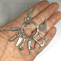 Porte-clés marteau scie circulaire électrique, outil de réparation de bijoux, bricolage fait à la main, cadeaux de fête des pères, papa, nouveau