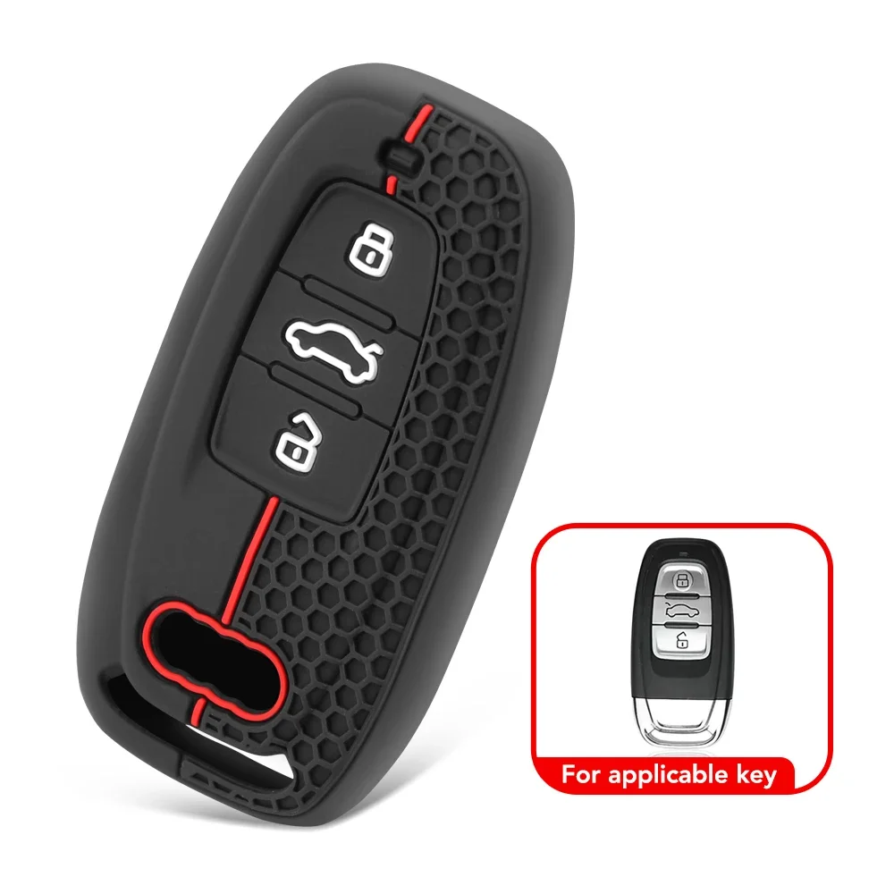 Silicone Car Key Cases Protector Cover For Audi A1 A3 A4 A5 A6 A7 A8 Quattro Q3 Q5 Q7 2009-2015 Accessories