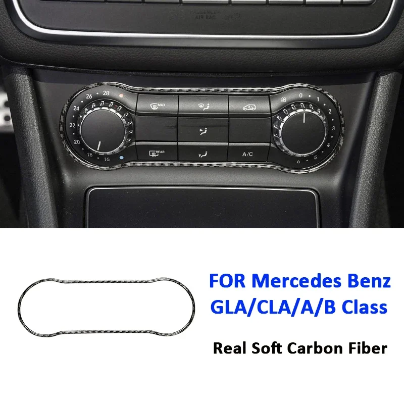 

Carbon Fiber Car Air Conditioning Control Panel Button Konb Panel Frame Decoration Sticker For Mercedes Benz GLA CLA A B Class