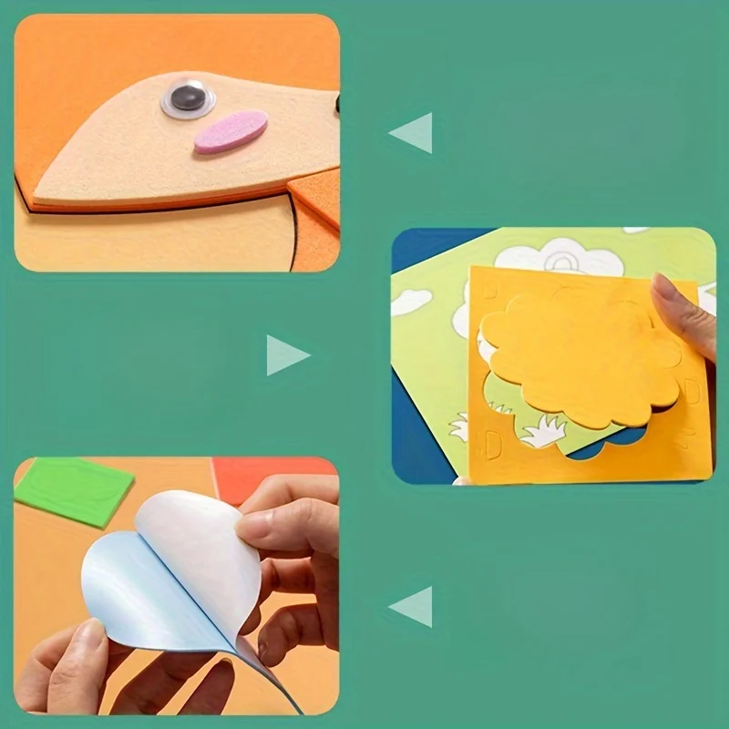 10pcs 3D EVA Sticker Puzzles for Kids - Fun Painting - close-up view