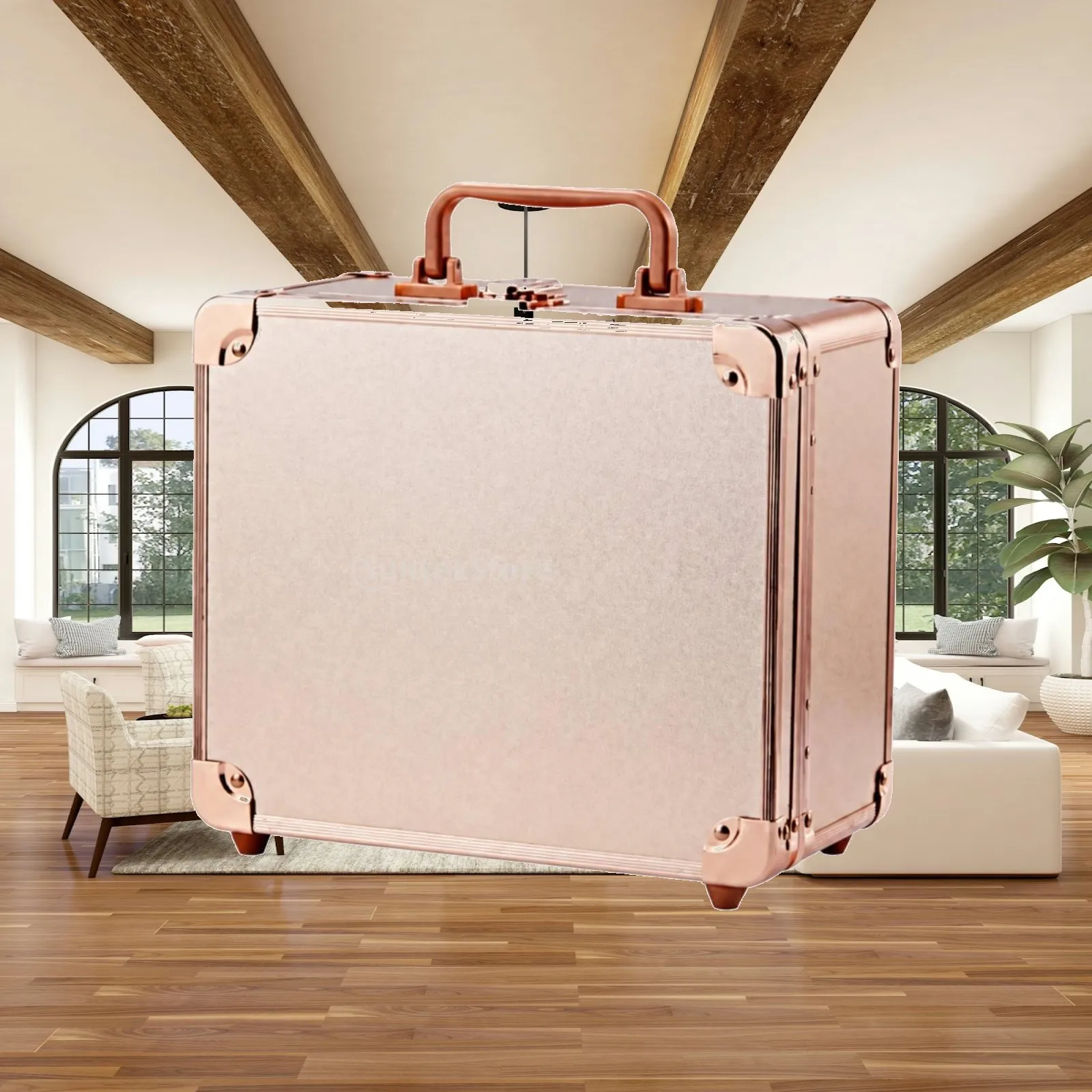Makeup Case with LED Mirror Sturdy Cosmetic Storage Case with Lighted Mirror Box Compact Organizer Customizable for Travelers