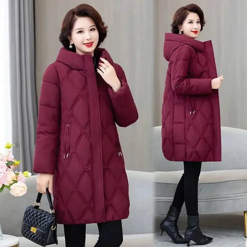 

2023 New Snow Wear Winter Coat for Women Down Jacket Warm Thicken Casual Loose Hooded Winter Jacket Long Parkas Overcoat