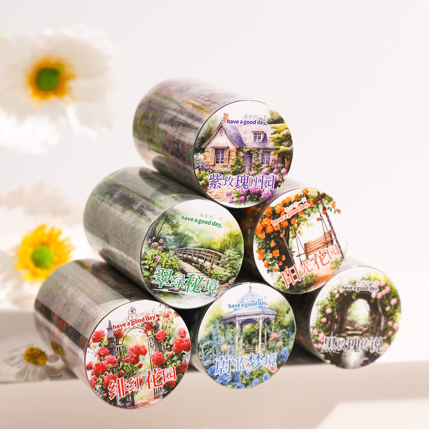 1PC Comfort Garden Series MaskingTape Flower Handbook Decorative Adhesive Sticker Diy Label Scrapbooking